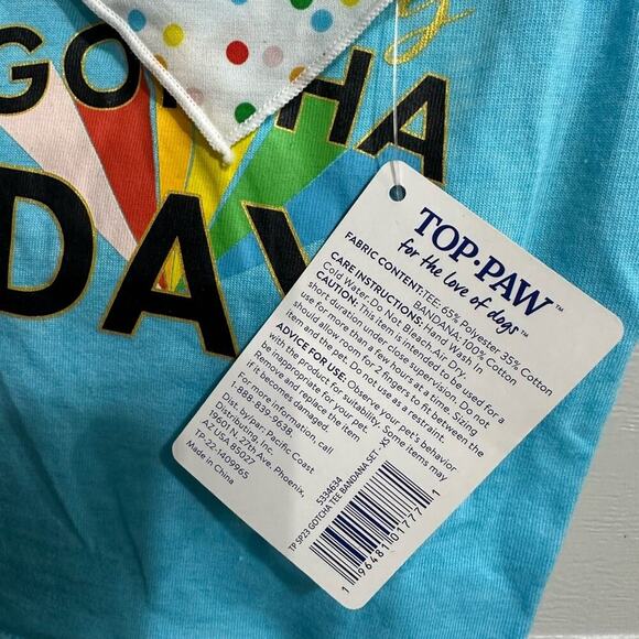 Top Paw® Birthday "Party Animal" Dog Tee & Bandana Set - XS - Picture 9 of 10